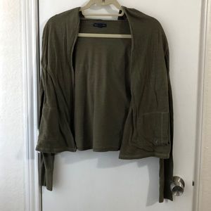 AEO Green Hoodie Cardigan